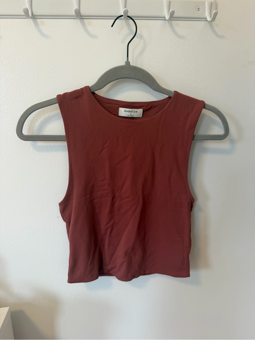 Aritzia Babaton Sleeveless Tank Top in Rust
